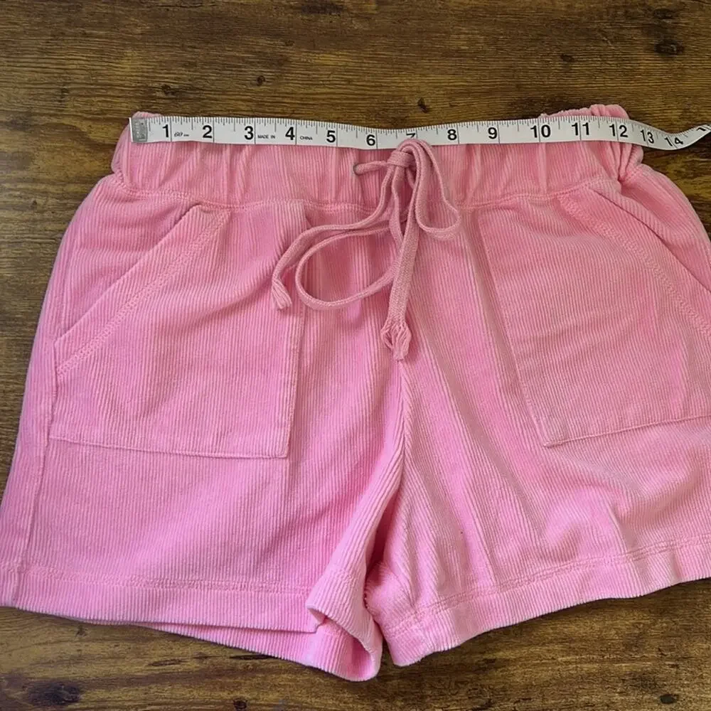 BNCI Athletique Pink Soft Rib Knit Higher Waist Drawstring Shorts